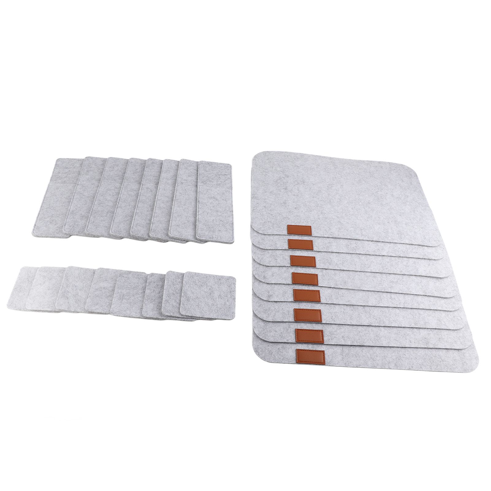 Placemat Cup Mat Set Felt Heat Insulation with Fork Bag Tableware Mat for Home view 2