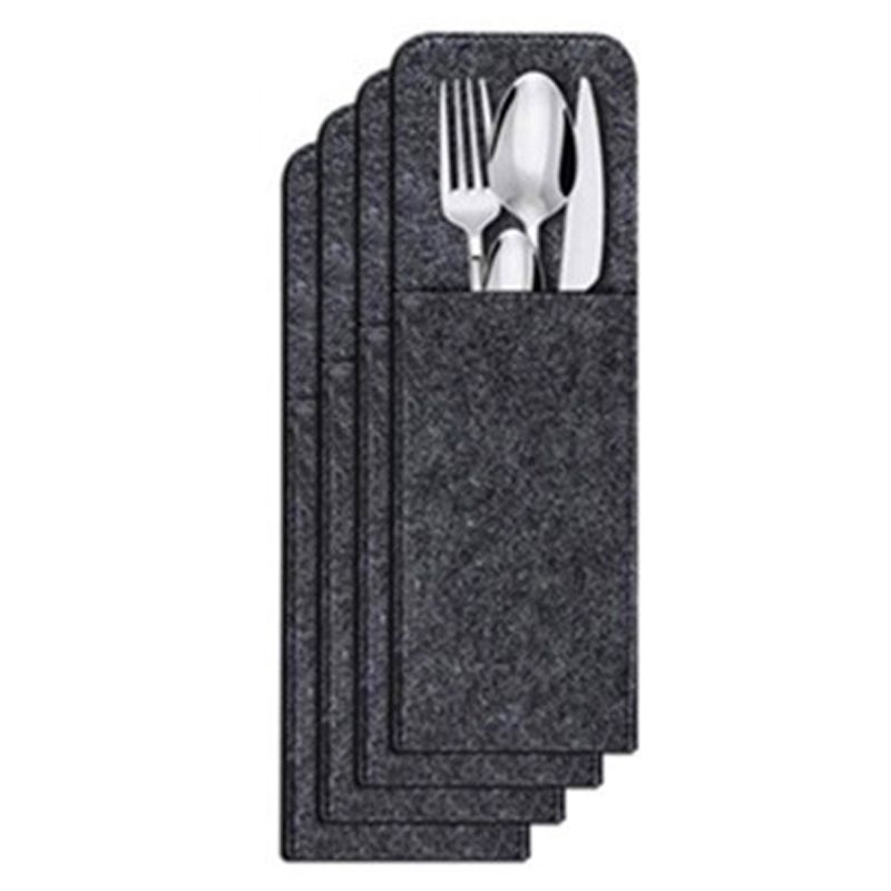 Placemat Cup Mat Set Felt Heat Insulation with Fork Bag Tableware Mat for Home view 6
