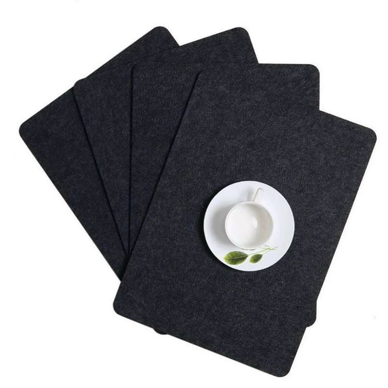 Placemat Cup Mat Set Felt Heat Insulation with Fork Bag Tableware Mat for Home view 9