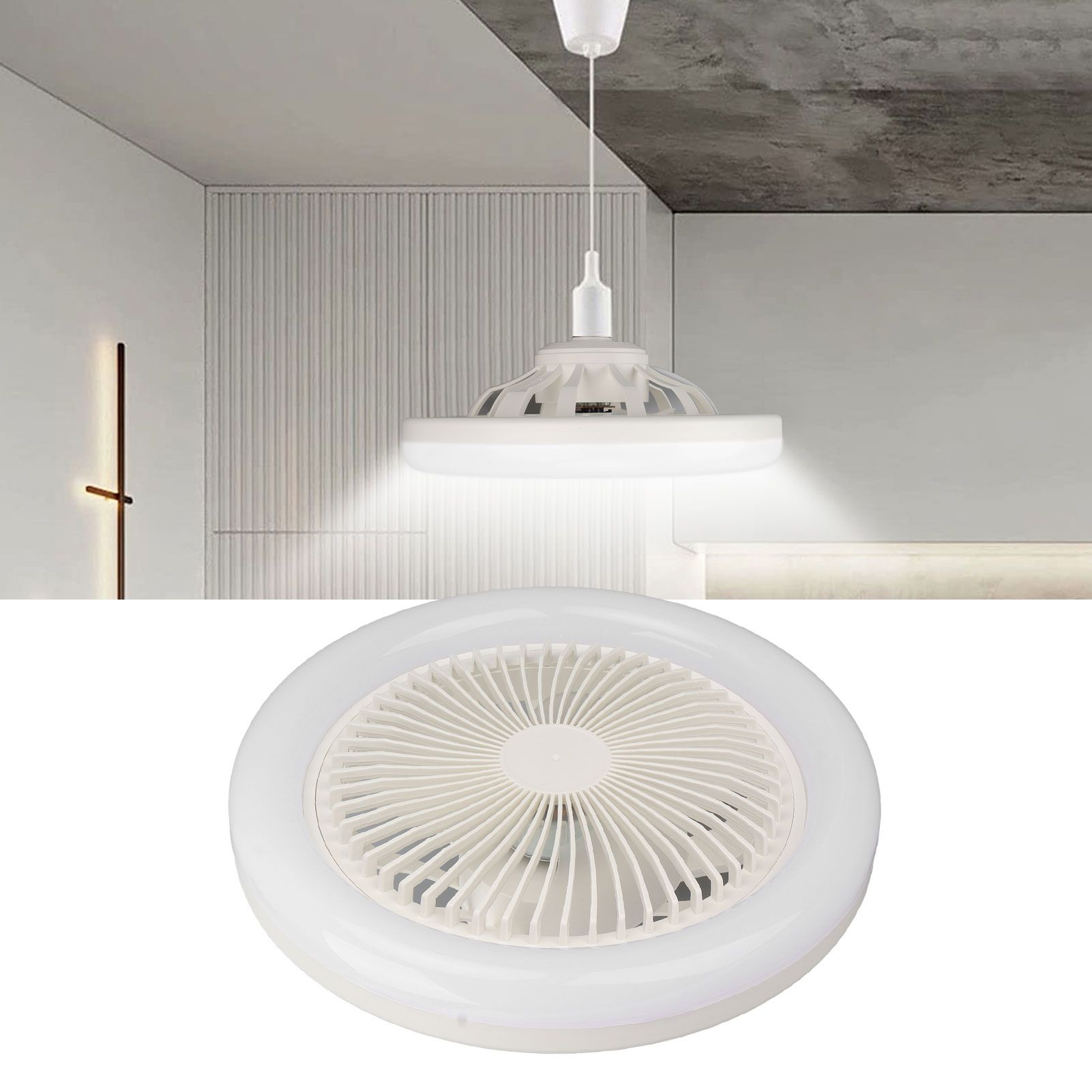 9.8in LED Ceiling Fan Light Quiet 3 Gears Ceiling Fan with E27 Lamp for Living view 11