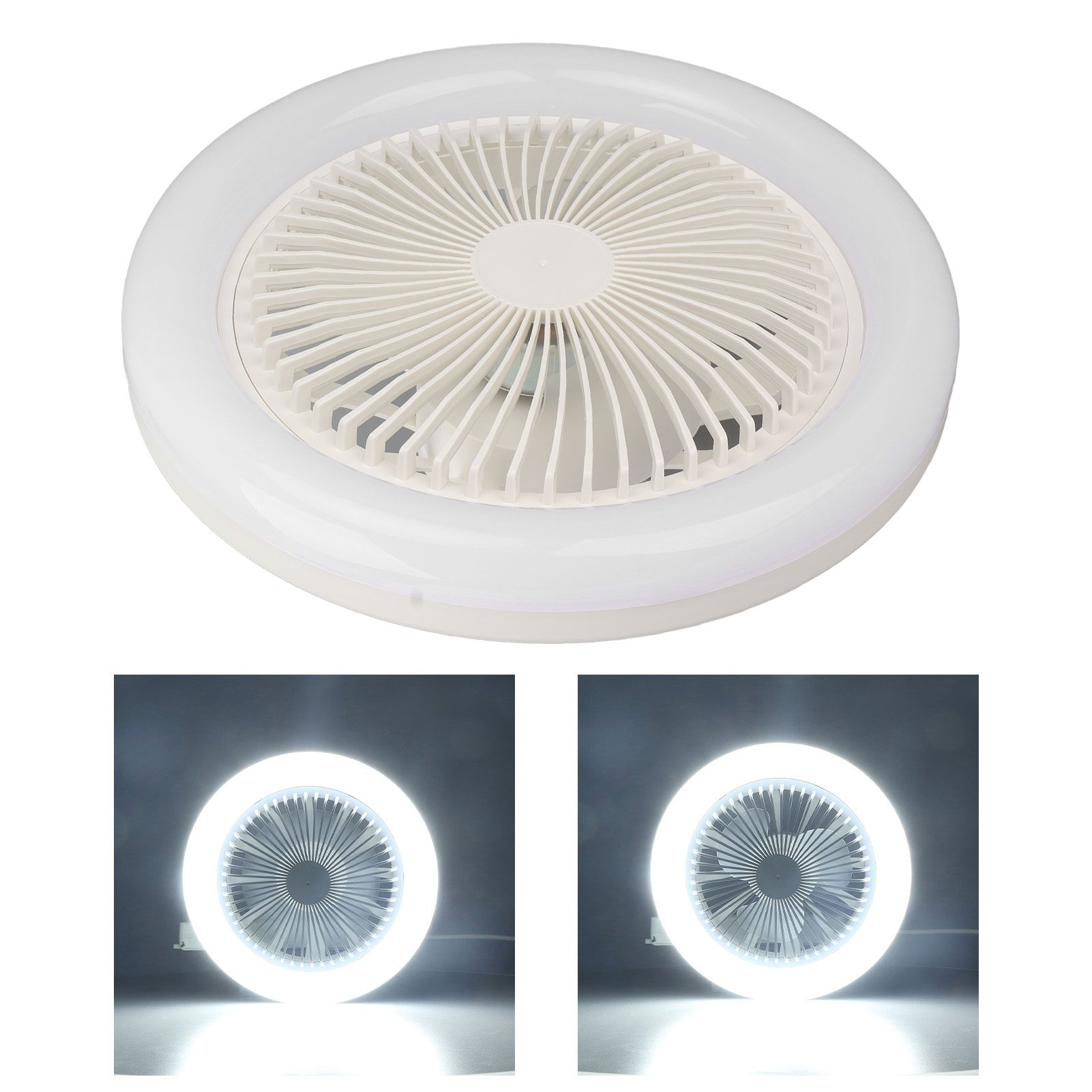 9.8in LED Ceiling Fan Light Quiet 3 Gears Ceiling Fan with E27 Lamp for Living view 12