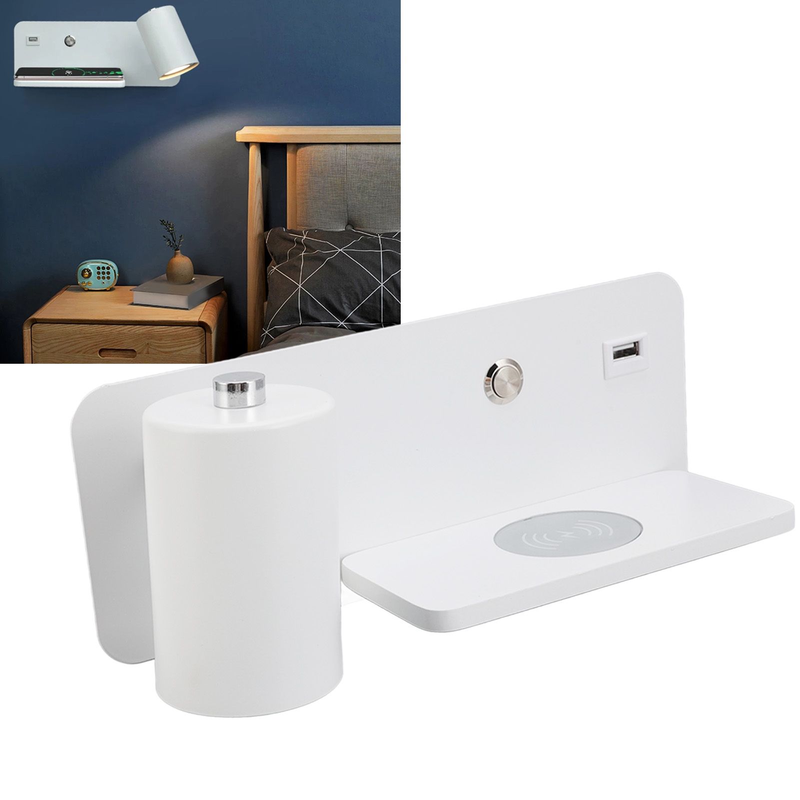 LED Wall Light USB Interface Wireless Charging LED Wall Lamp for Living Room view 12