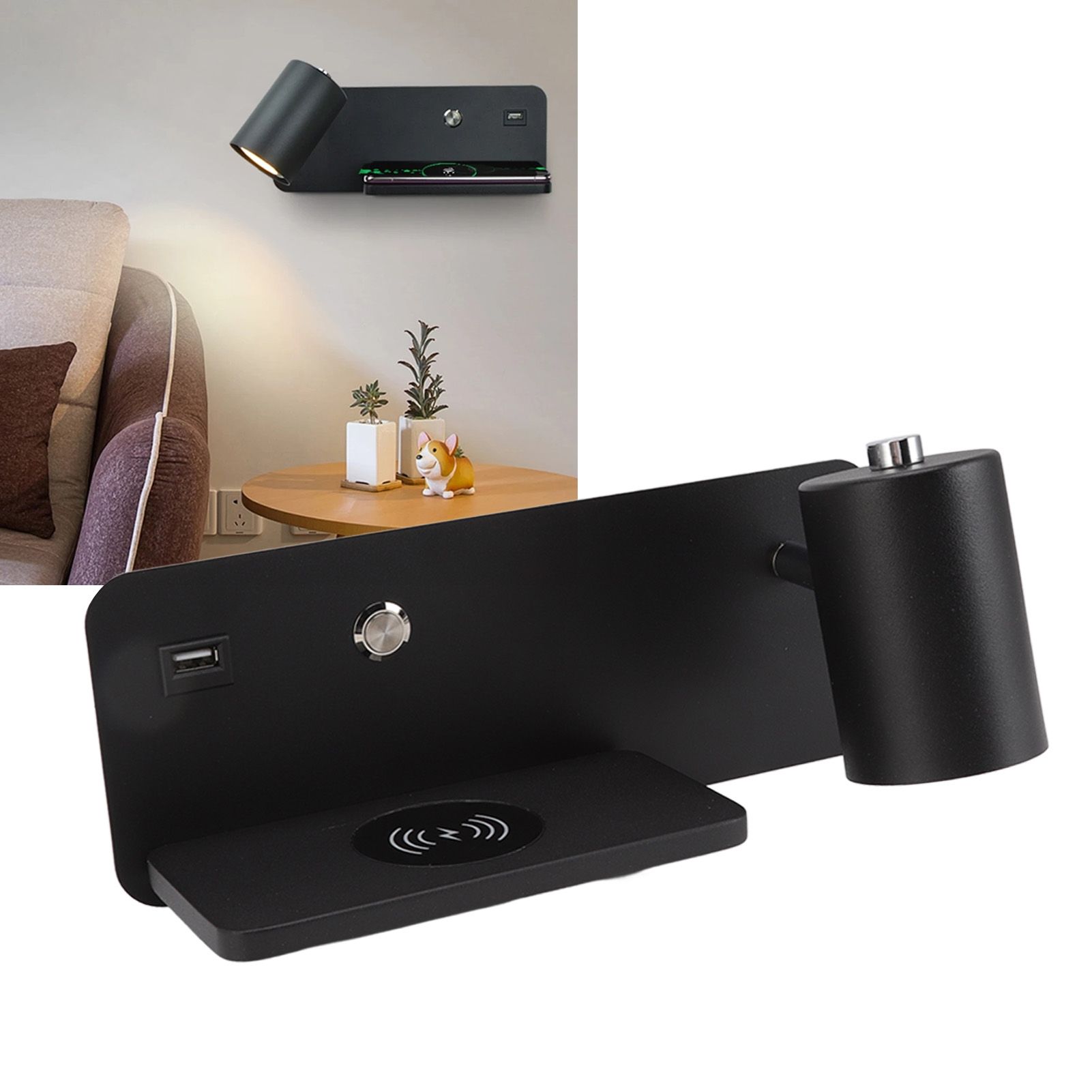 LED Wall Light USB Interface Wireless Charging LED Wall Lamp for Living Room view 11