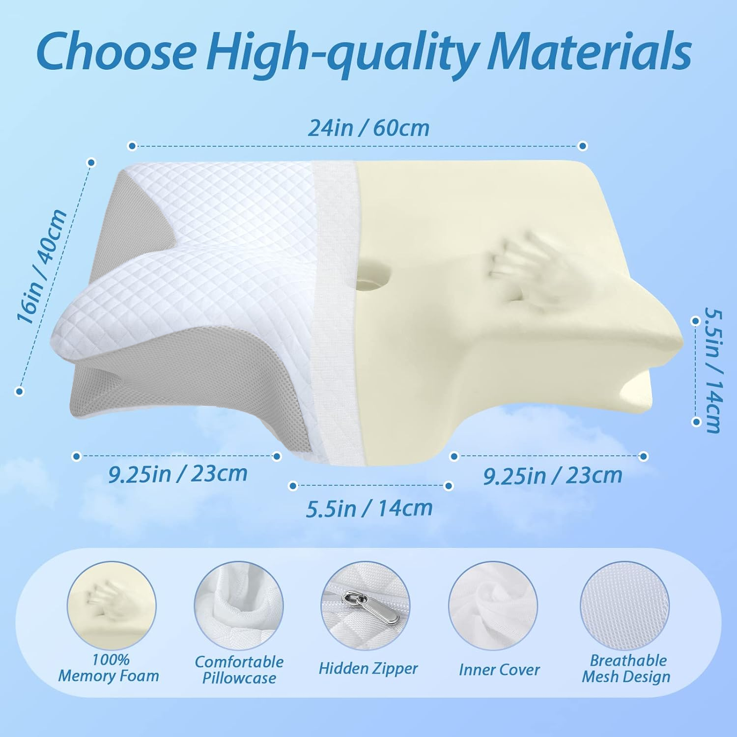 Cervical Neck Pillow for Neck Pain Relief view 2