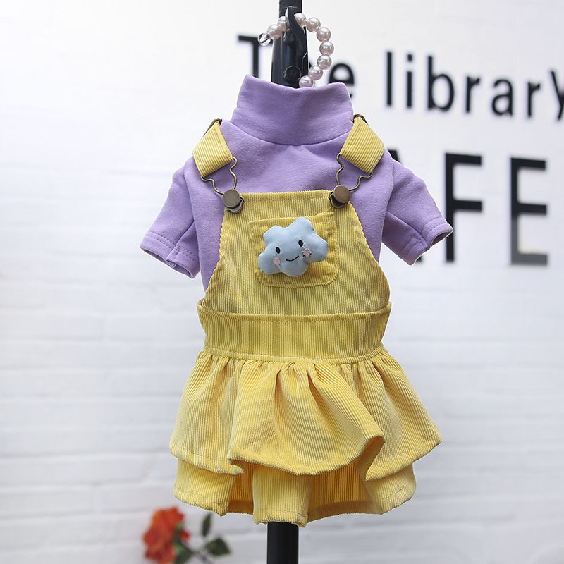 Pet Clothing Cloud Skirt Odd Pet Small Dog Yellow Clouds Skirt XS (No. 8) view 3
