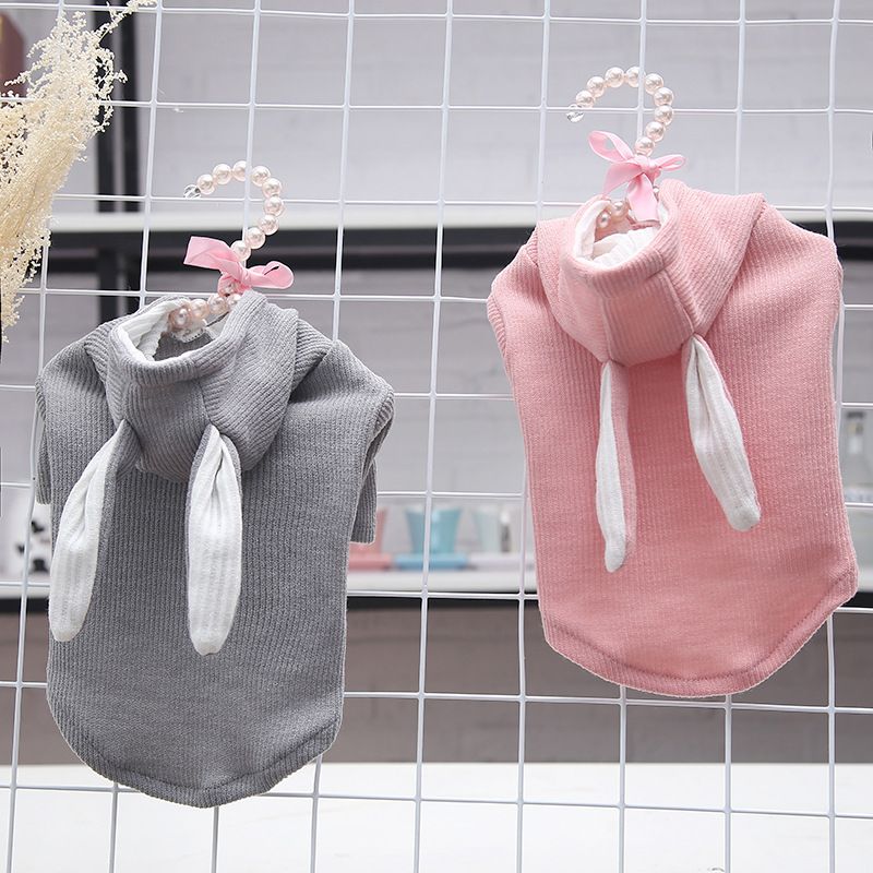 Odd Pet Rabbit Ear Vest Dog Cat Clothes gray long ear vest M view 3