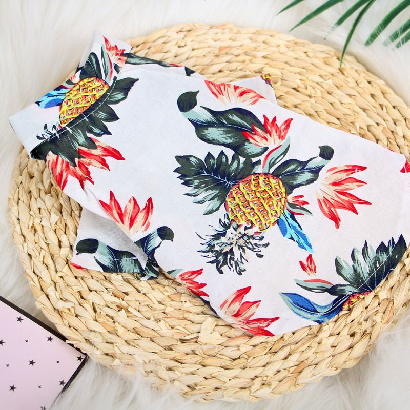 Pet Shirt Hawaii Print Odd Pet Dog Cat hawaii navy blue view 3