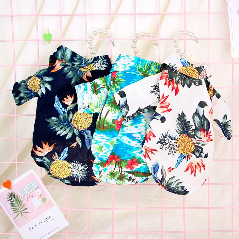 Pet Shirt Hawaii Print Odd Pet Dog Cat Hawaiian Blue XL view 2