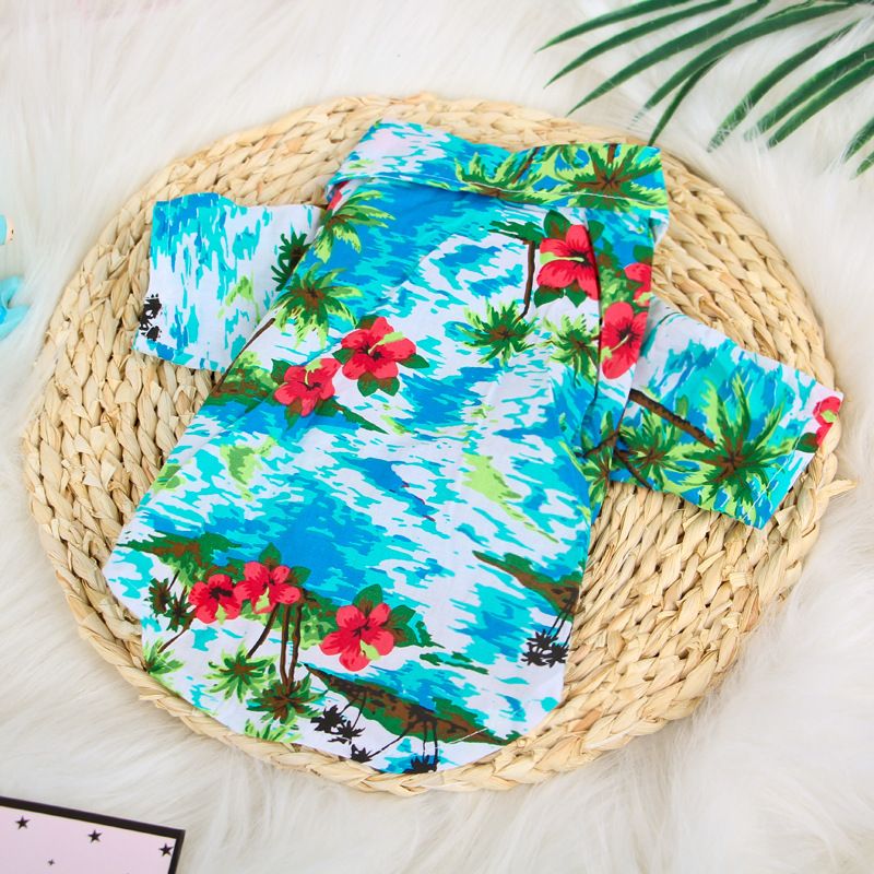 Pet Shirt Hawaii Print Odd Pet Dog Cat Hawaii White L view 4