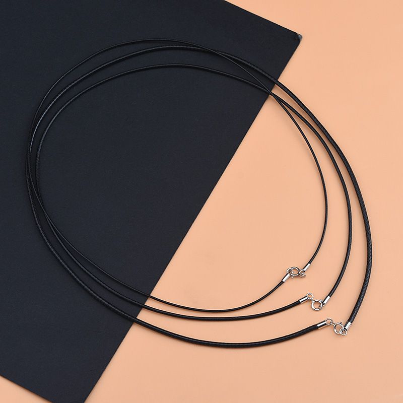 925 Silver Wax Rope Necklace 45cm 2mm/length 60cm view 5