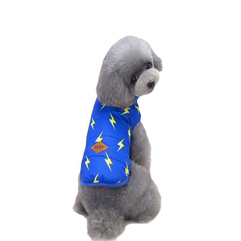 Dog Winter Clothes Two Legged Warm Cotton Blue XXL view 5