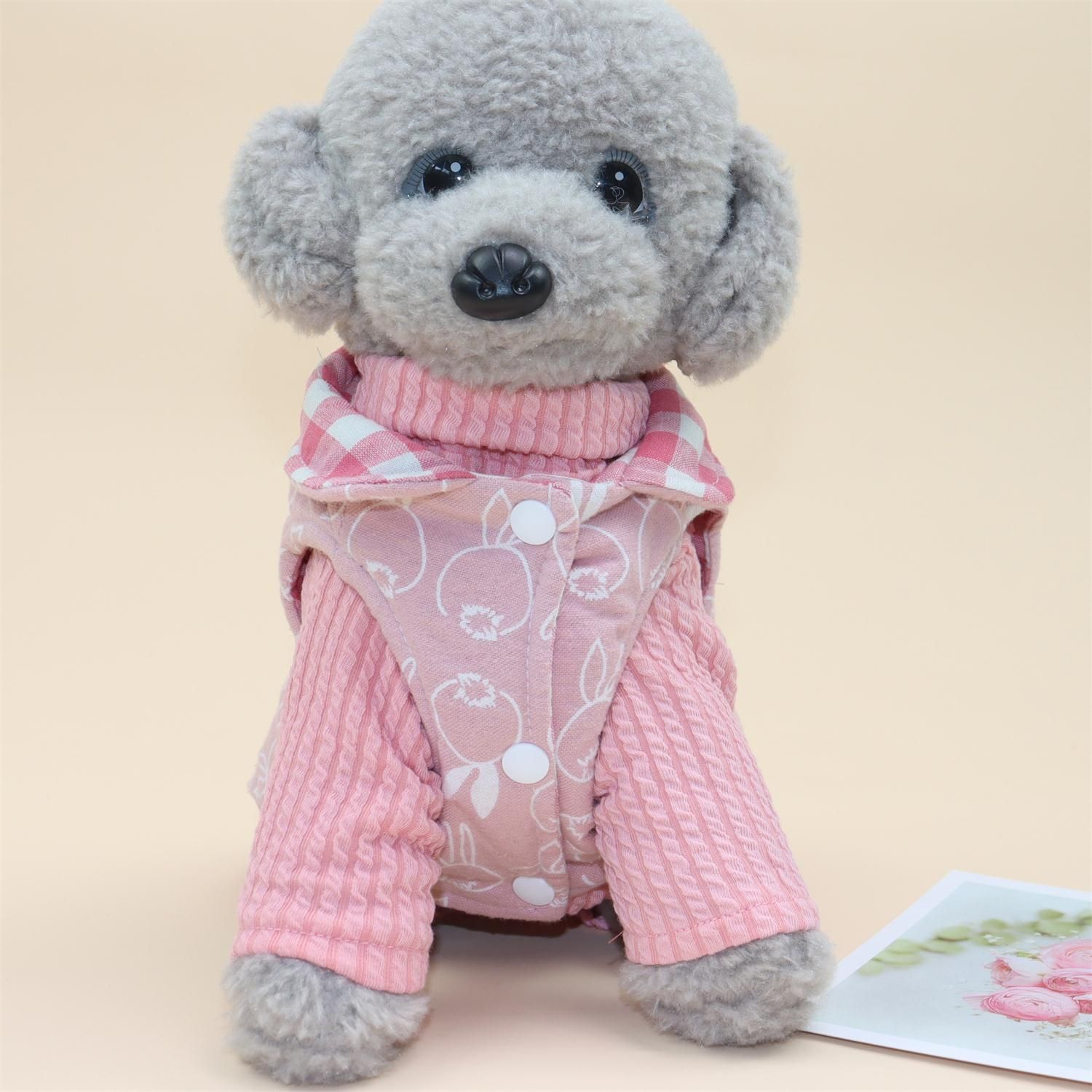 Dog Vest Qipet Reversible Winter Cotton Padded Medium Double-sided vest pink XS view 4
