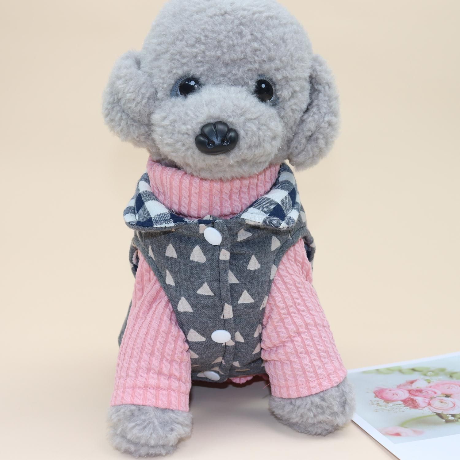 Dog Vest Qipet Reversible Winter Cotton Padded Medium Double-sided vest pink XL view 3