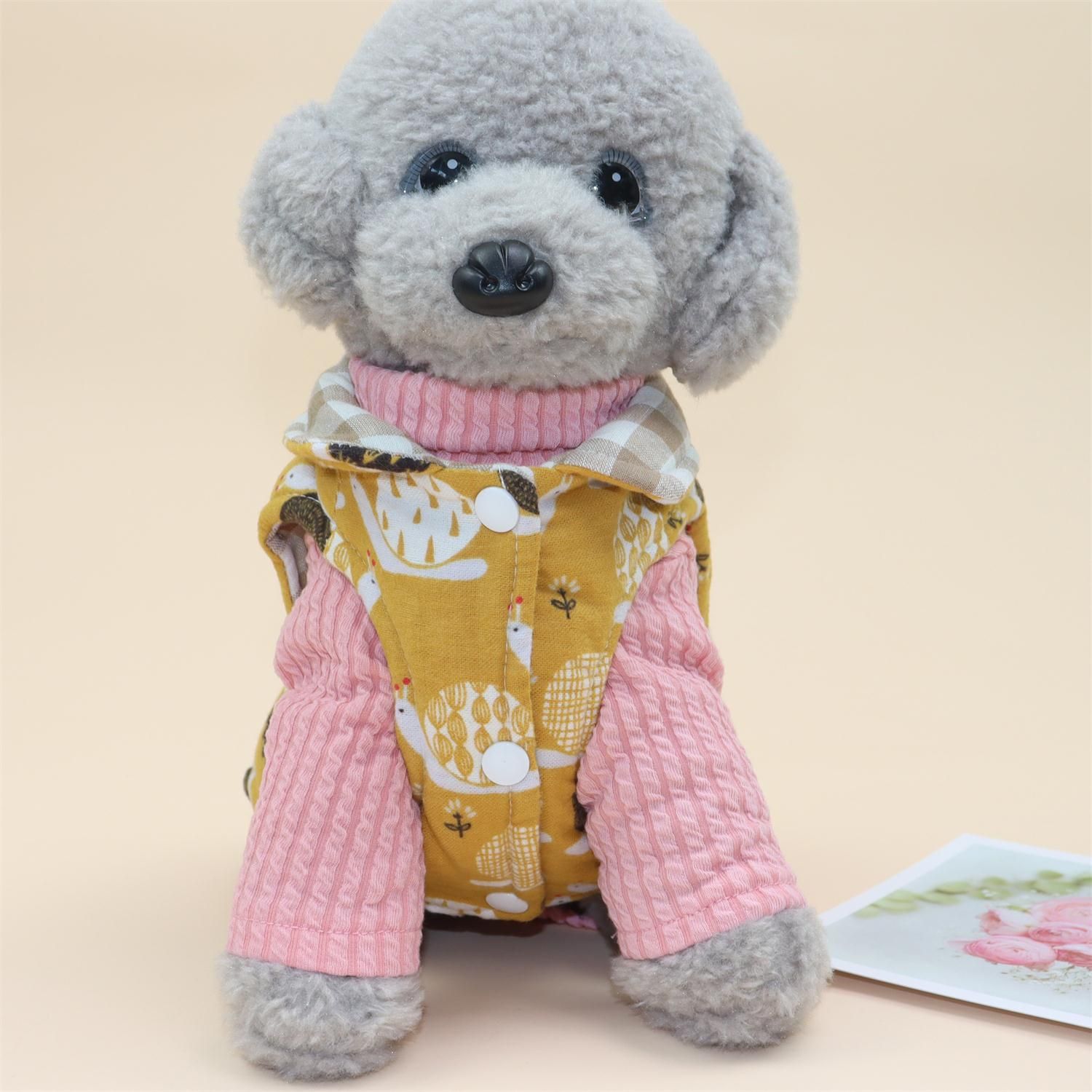 Dog Vest Qipet Reversible Winter Cotton Padded Medium Double-sided vest blue view 5