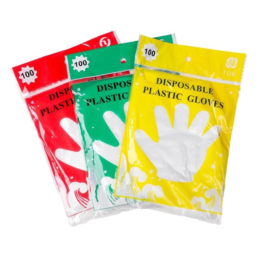 Disposable PE Gloves Food Grade 50 Count M Thickened English bag -100 only — image 1