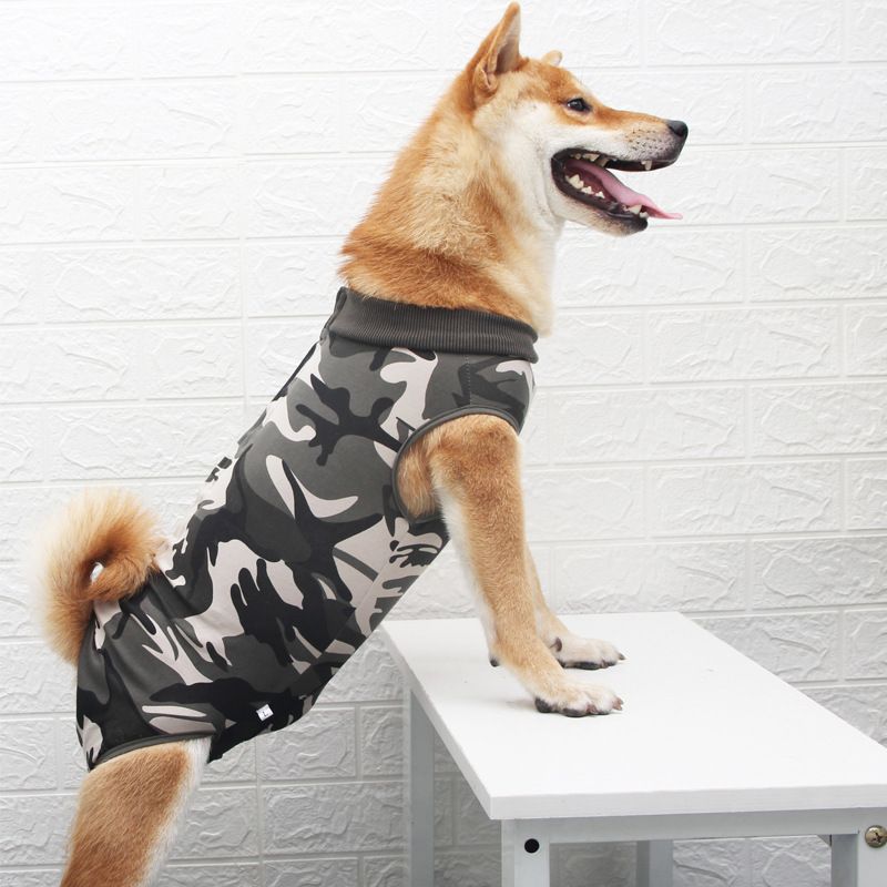 Ada Dog Post Surgery Recovery Clothing Striped Camouflage XL