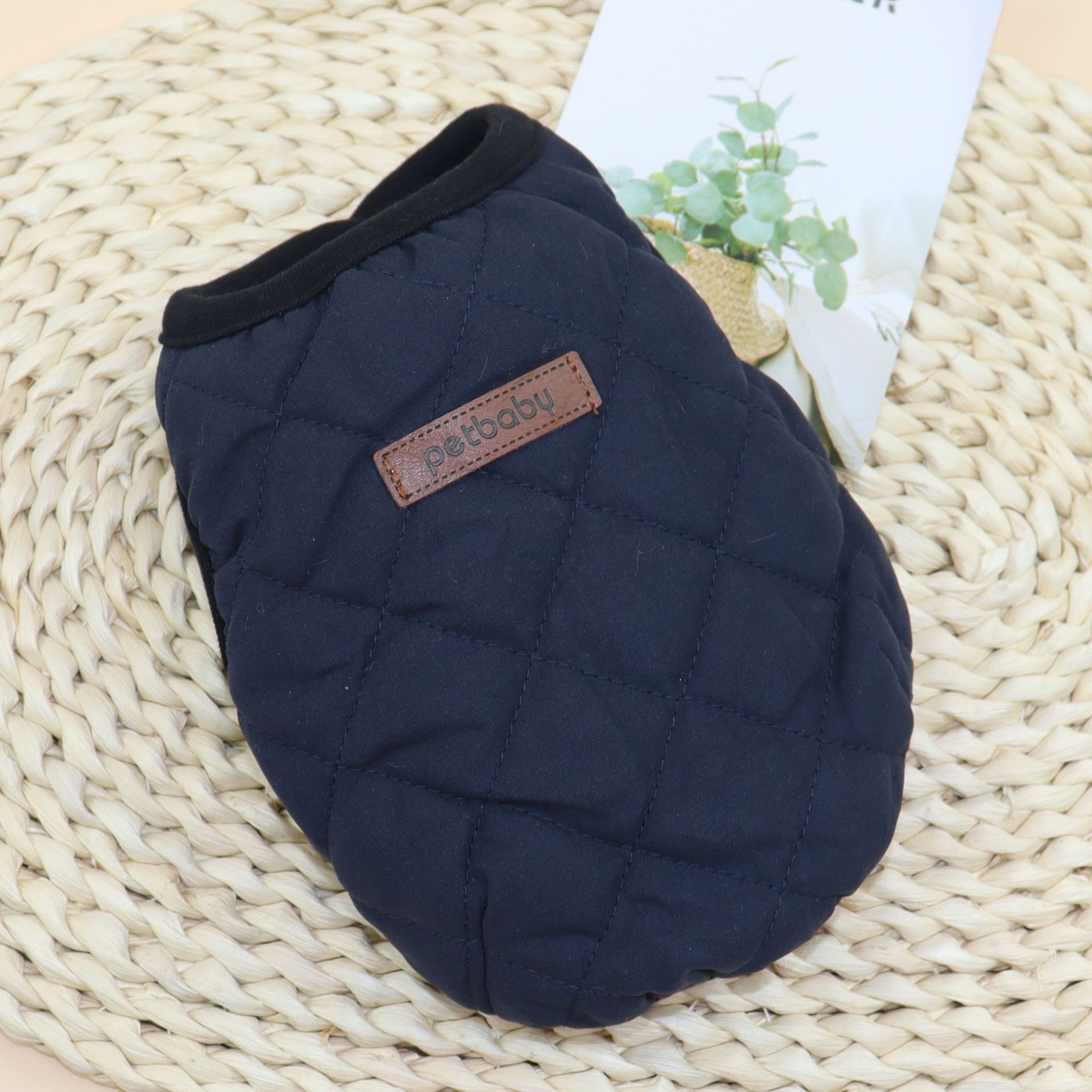 Odd Pet Dog Vest Thickened Cotton Small Breed Diamond vest navy blue XS view 3