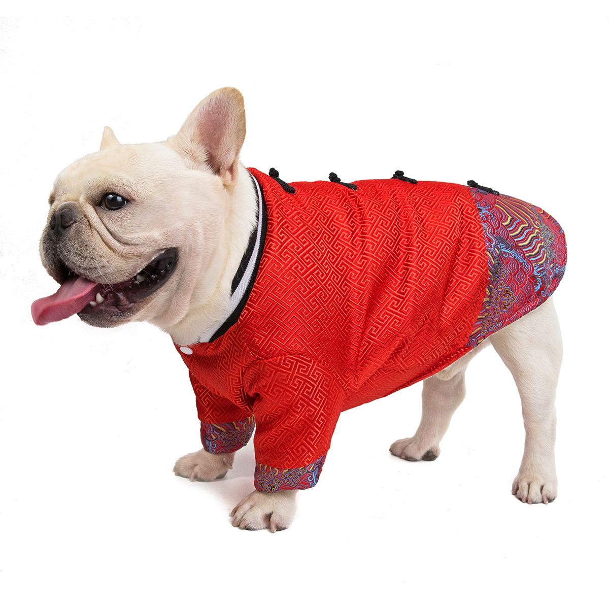 Bulldog Cotton Jacket Dogbaby Winter Pet Clothing Red XL view 4