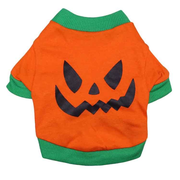 DROOLING DOG Pet Dog Cat Clothes Cotton T Shirt Orange dark green edge view 5