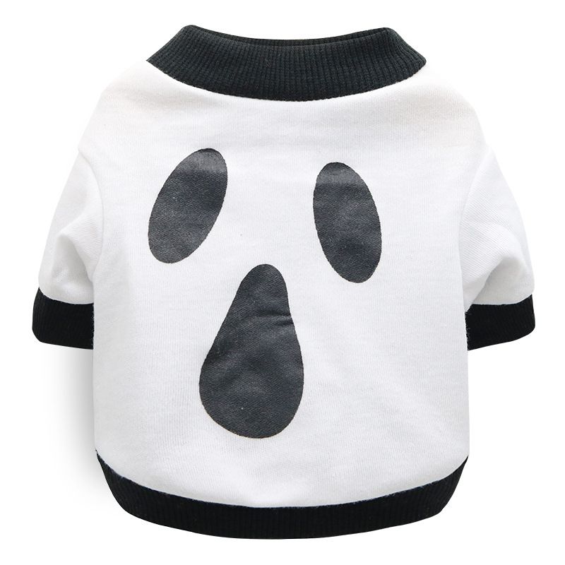 DROOLING DOG Pet Dog Cat Clothes Cotton T Shirt White (mask) Size: L