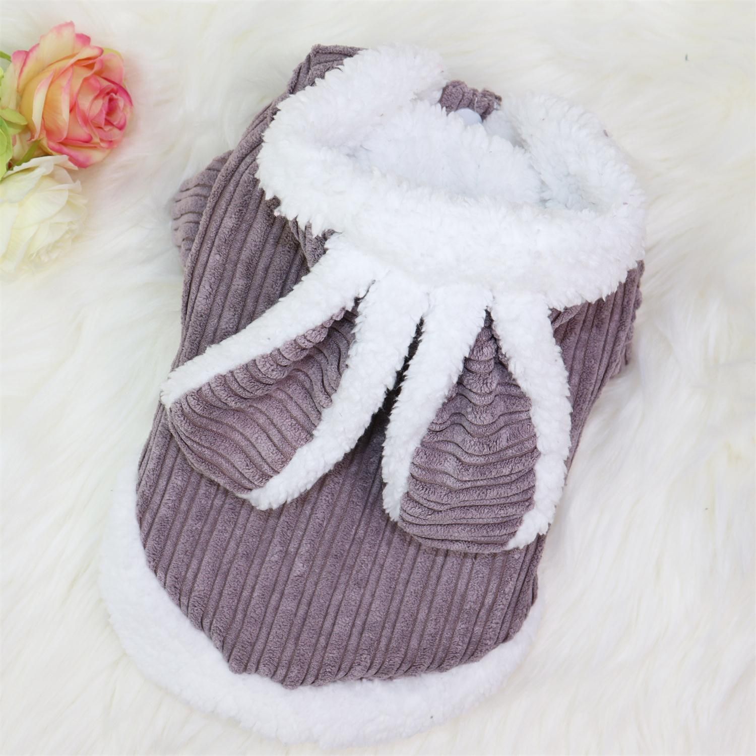 Pet Coat Rabbit Ear Cotton Qichong Small Dog Darling Rabbit Pink view 4
