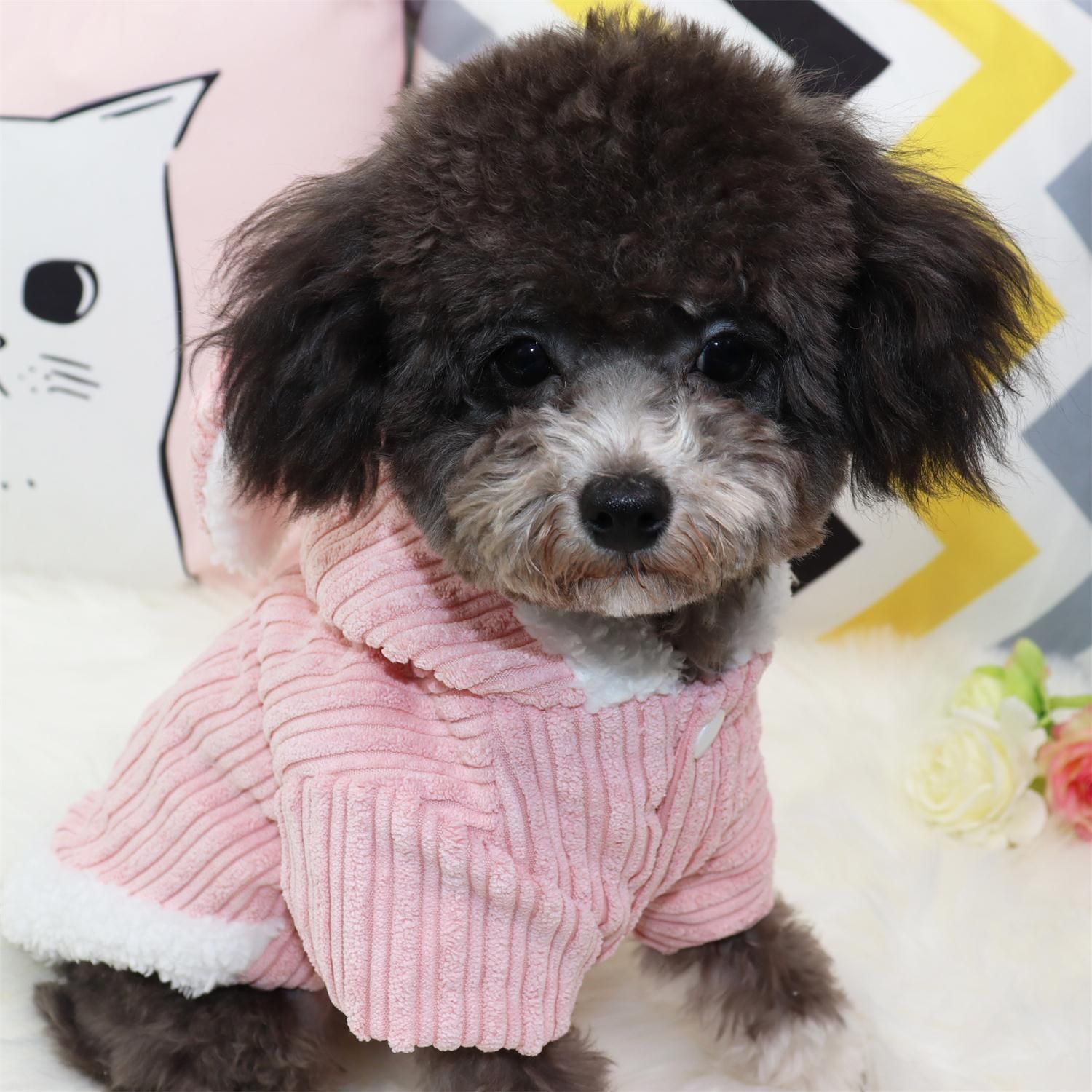 Pet Coat Rabbit Ear Cotton Qichong Small Dog Darling Rabbit Pink M view 6
