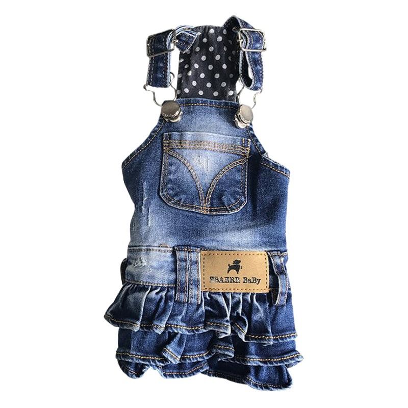 EBAERR Pet Denim Skirt Cotton Casual Style Light blue XL Bust 45 Length 34 view 2