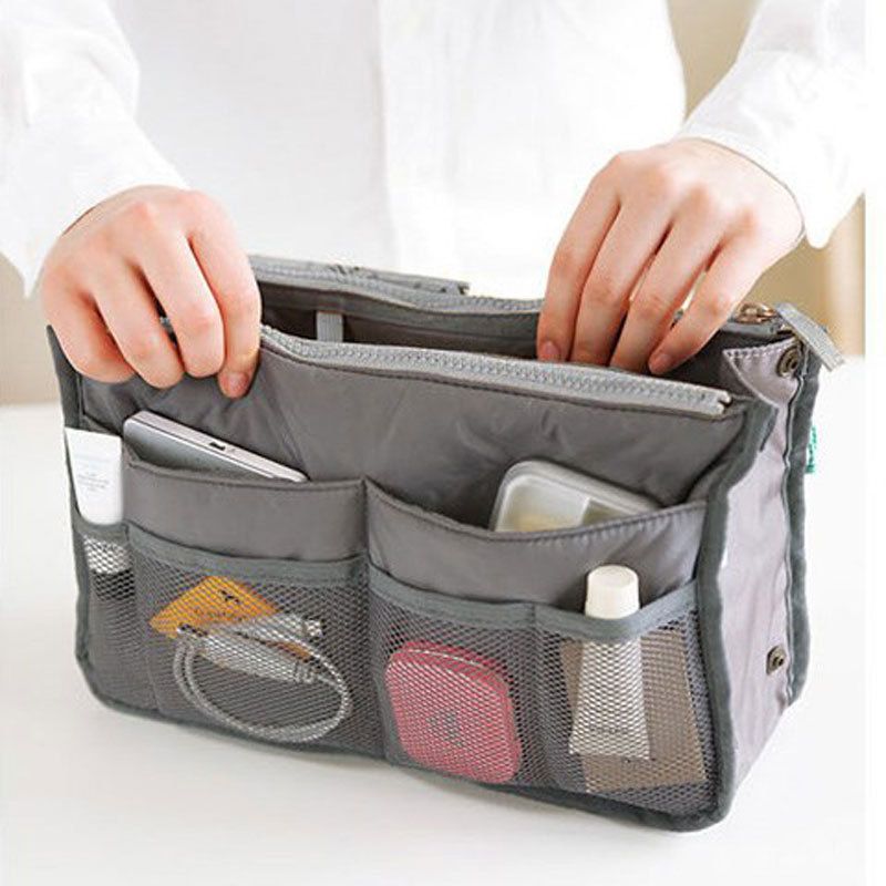 Craftsman Double Zipper Makeup Bag Oxford Cloth Rose Red view 5
