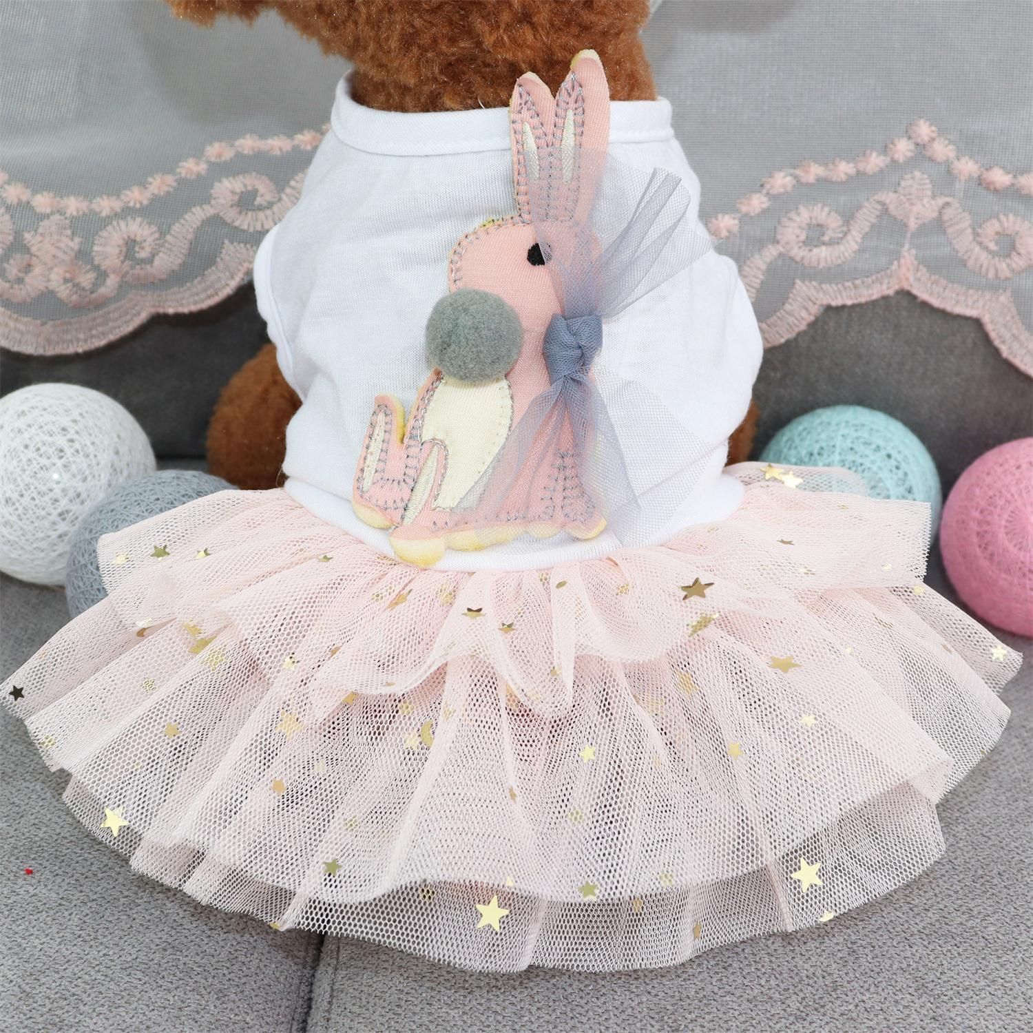 Pet Skirt Odd Pet Cloth Casual Dog Clothes Pink view 4