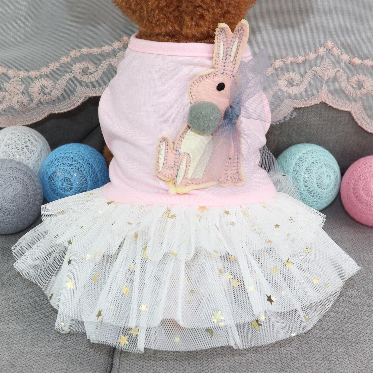 Pet Skirt Odd Pet Cloth Casual Dog Clothes White view 5