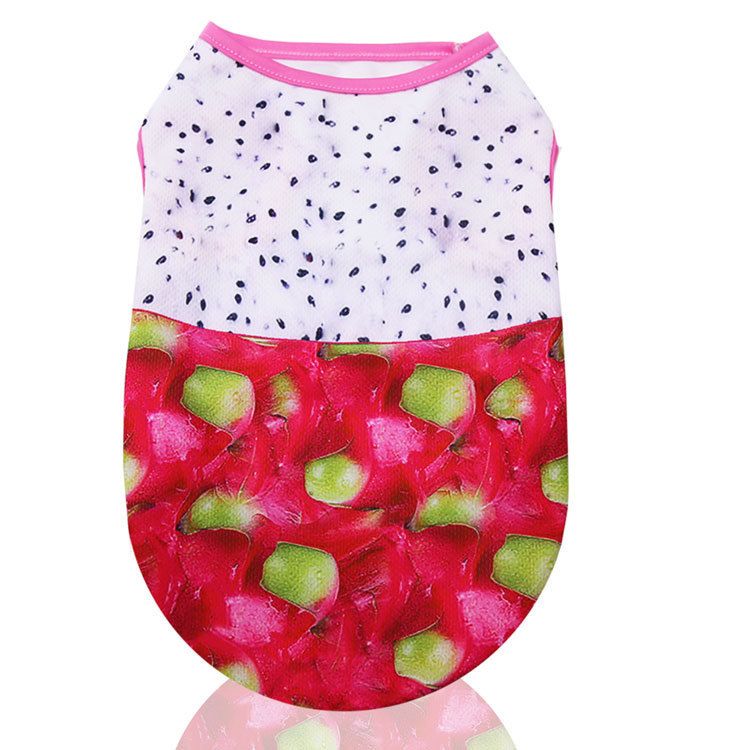 Mesh Pet Vest 3D Print Dog Cat Clothing Vest 3D realistic dragon fruit S