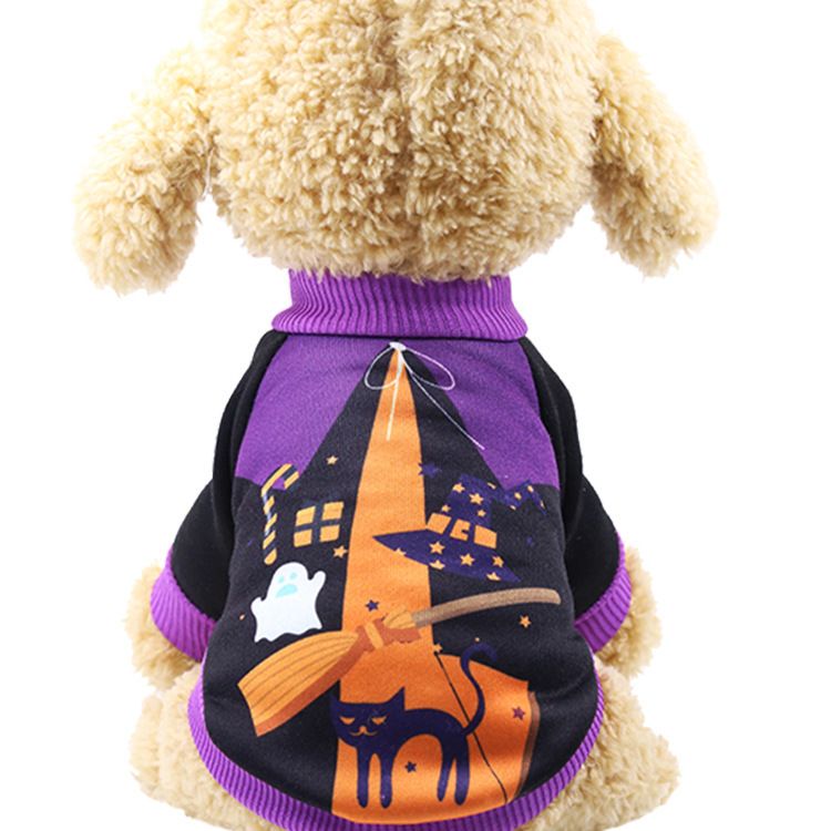 shine Pet Dog Cat Transformation Costume Cotton Hooded two-leg sweater black