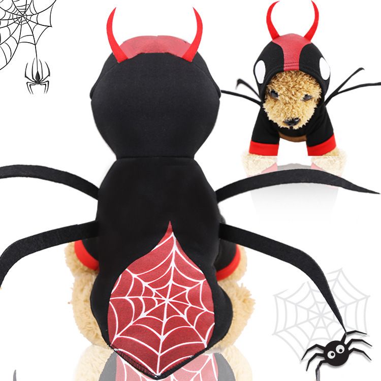 shine Pet Dog Cat Transformation Costume Cotton Hooded two-legged spider turns