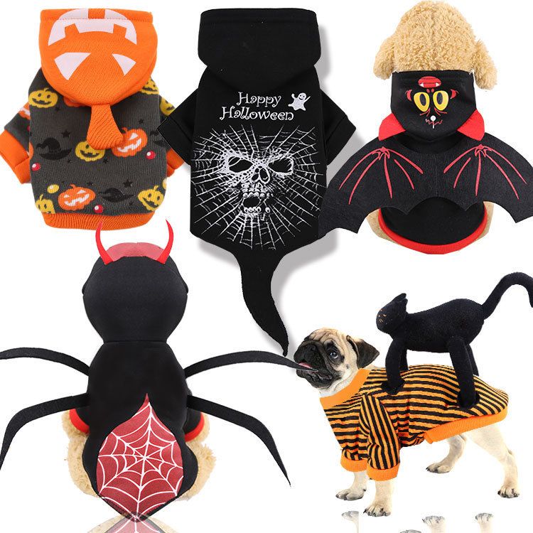 shine Pet Dog Cat Transformation Costume Cotton Hooded two-legged spider turns view 2