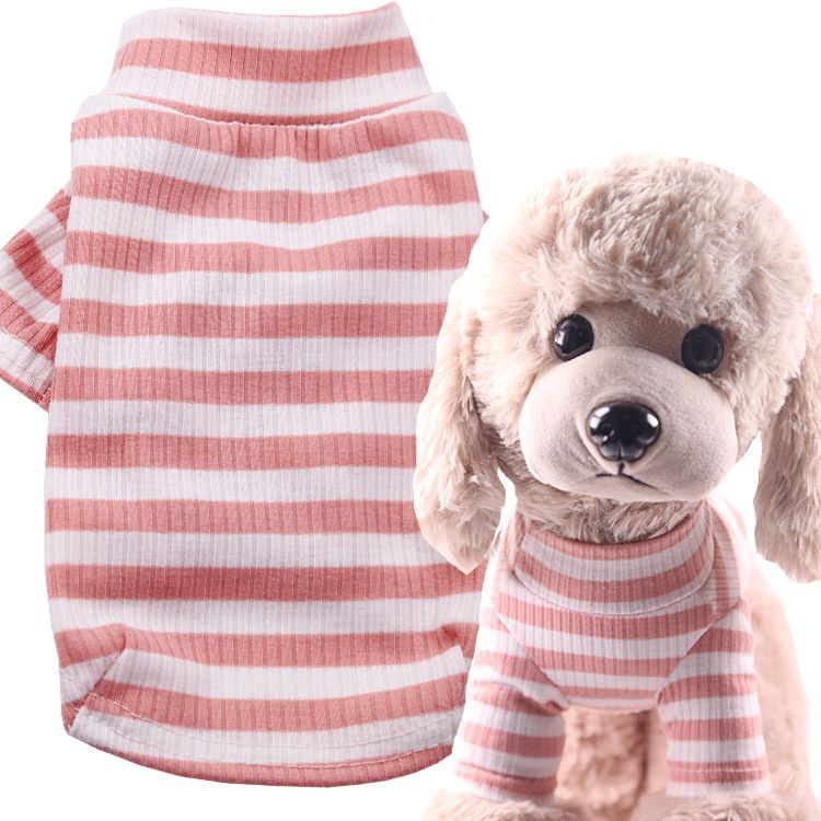 Pet Two Leg Shirt Striped Cotton Shine Two-leg stretch bottoming shirt with view 4