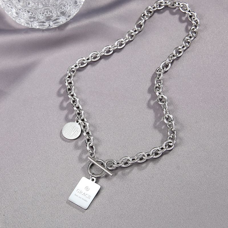 Hip Hop Necklace Zinc Alloy Twist Chain Unisex Neutral wind iron chain — image 1