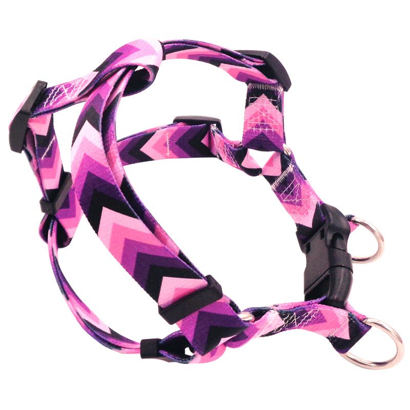 DEYUAN Bohemian Dog Harness Polyester Purple Arrow S:1.5*32-45cm