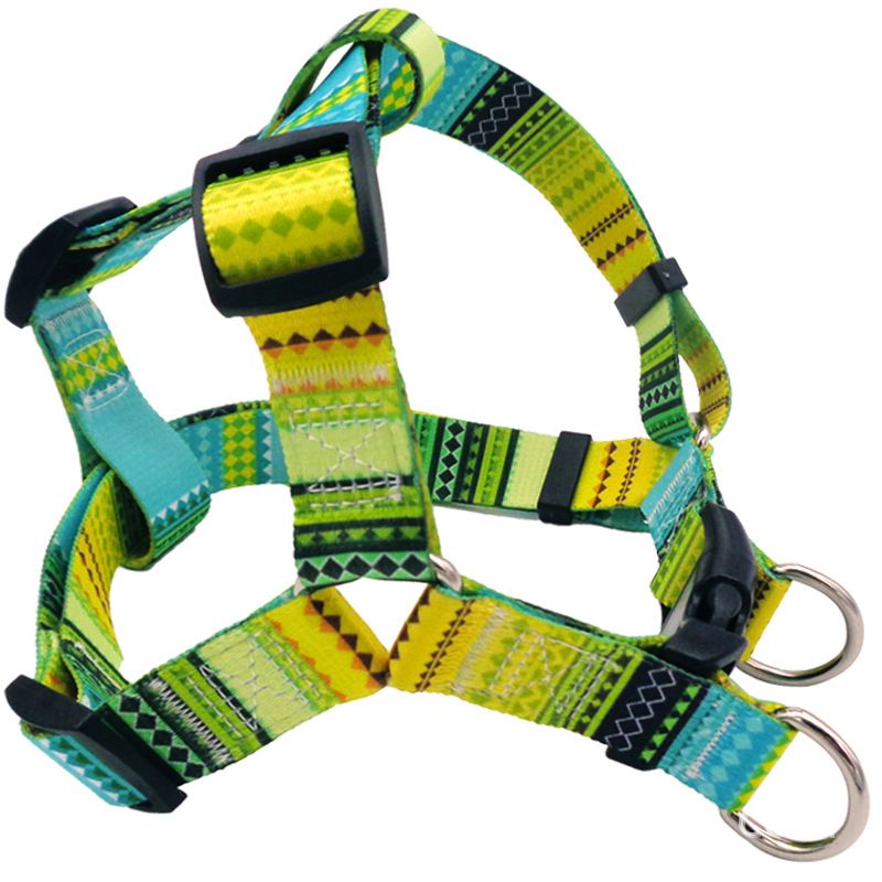 DEYUAN Bohemian Dog Harness Polyester Bomi Yellow L:2.5*60-93cm