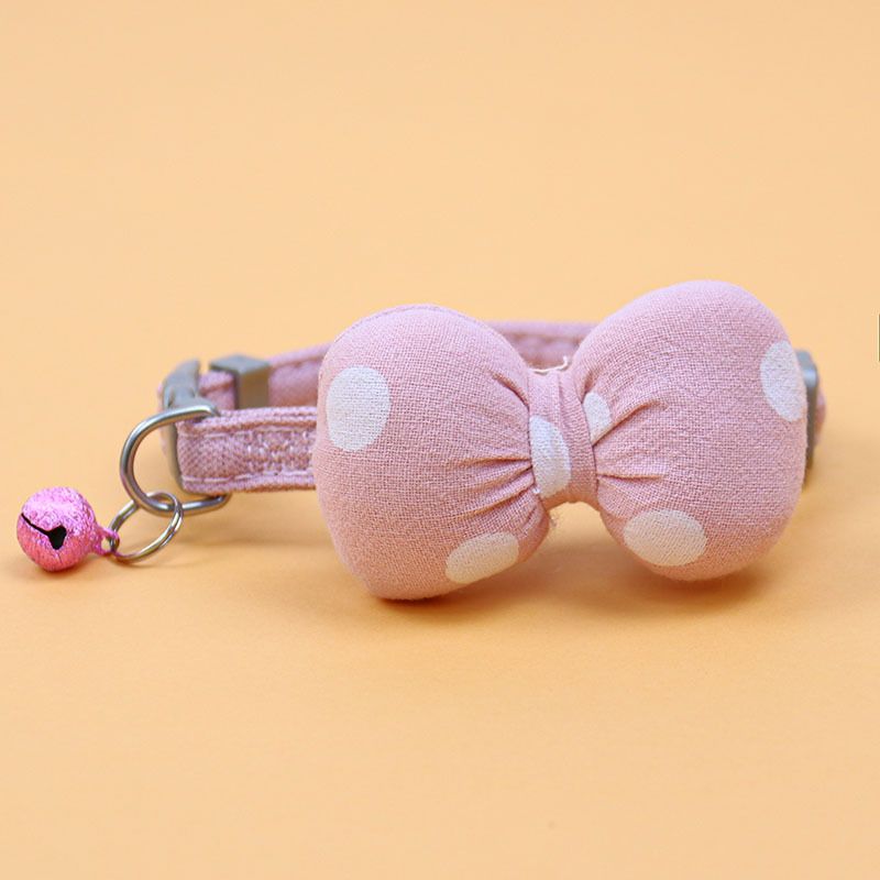 Zichen Dog Collar Polyester Cotton Bow 1.0 Pink (Big Wave) 1.0 Cotton Bow