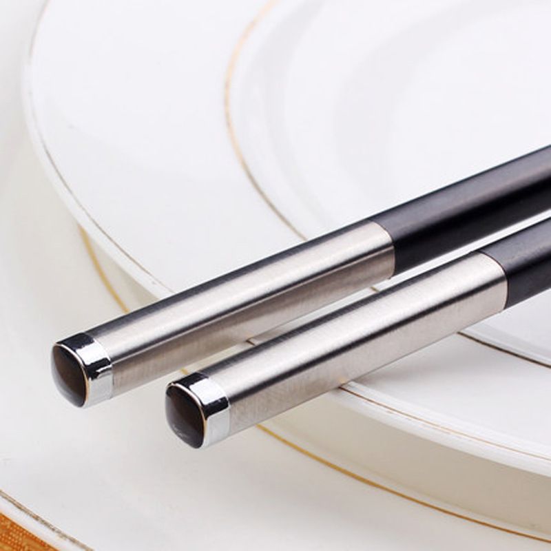 Chuangjian Alloy Chopsticks Laser Logo YB08 Black view 2