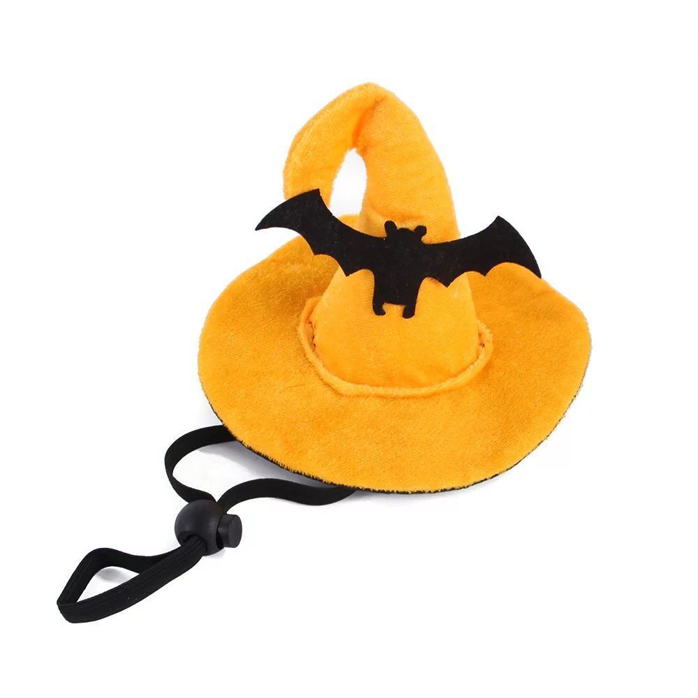 Halloween Dog Cat Hat Scarf Set Beautiful Pet Wool Felt White Lucky Hat All yards view 2
