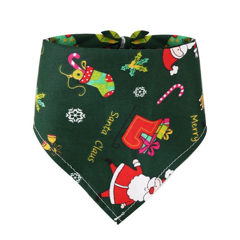 Dog Christmas Triangle Scarf Cotton Cartoon (Anhui hair) Christmas triangle — image 1
