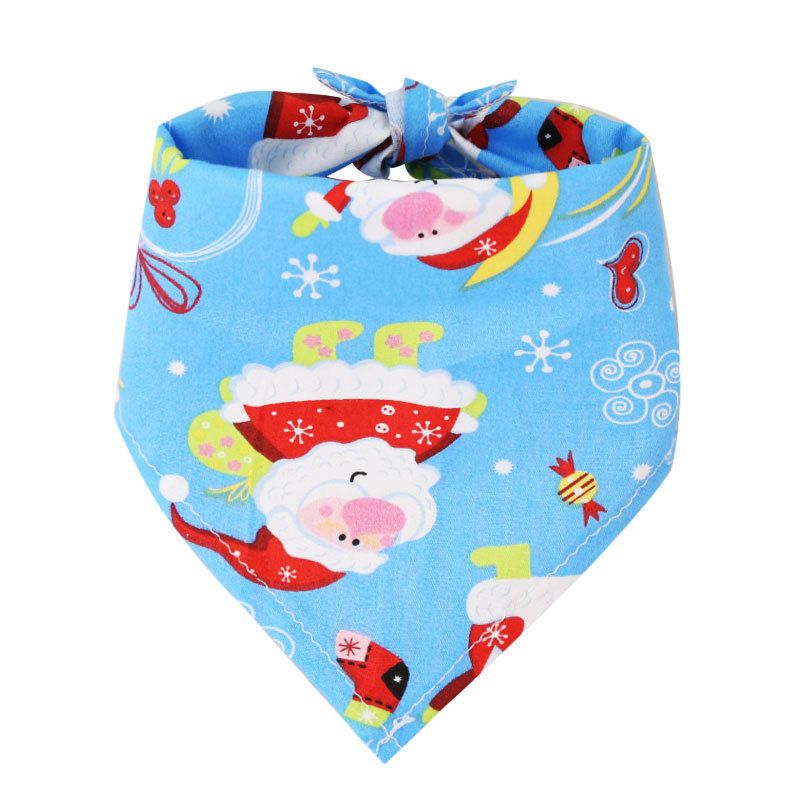 Dog Christmas Triangle Scarf Cotton Cartoon (Anhui hair) Christmas triangle view 6
