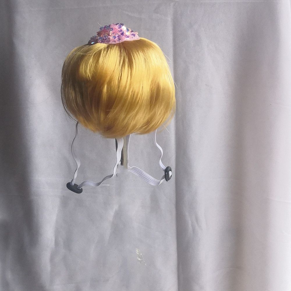 Pet Dog Cat Wig Gold Short Hair view 2