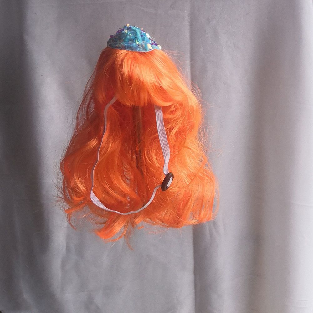 Pet Cat Dog Orange Wool Wig Hat — image 1