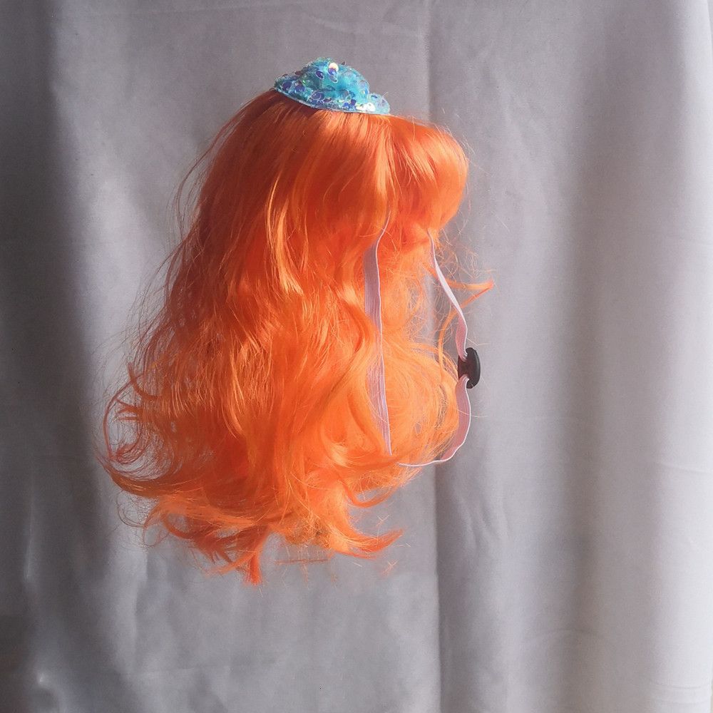 Pet Cat Dog Orange Wool Wig Hat view 3