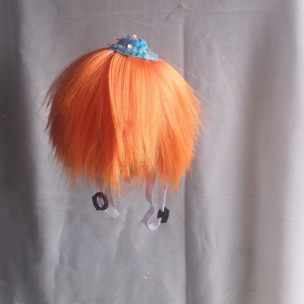 Pet Dog Cat Halloween Wig Orange Wool view 3