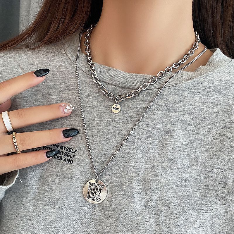 Hip Hop Necklace Zinc Alloy Twist Chain Unisex Ordinary two-piece set — image 1