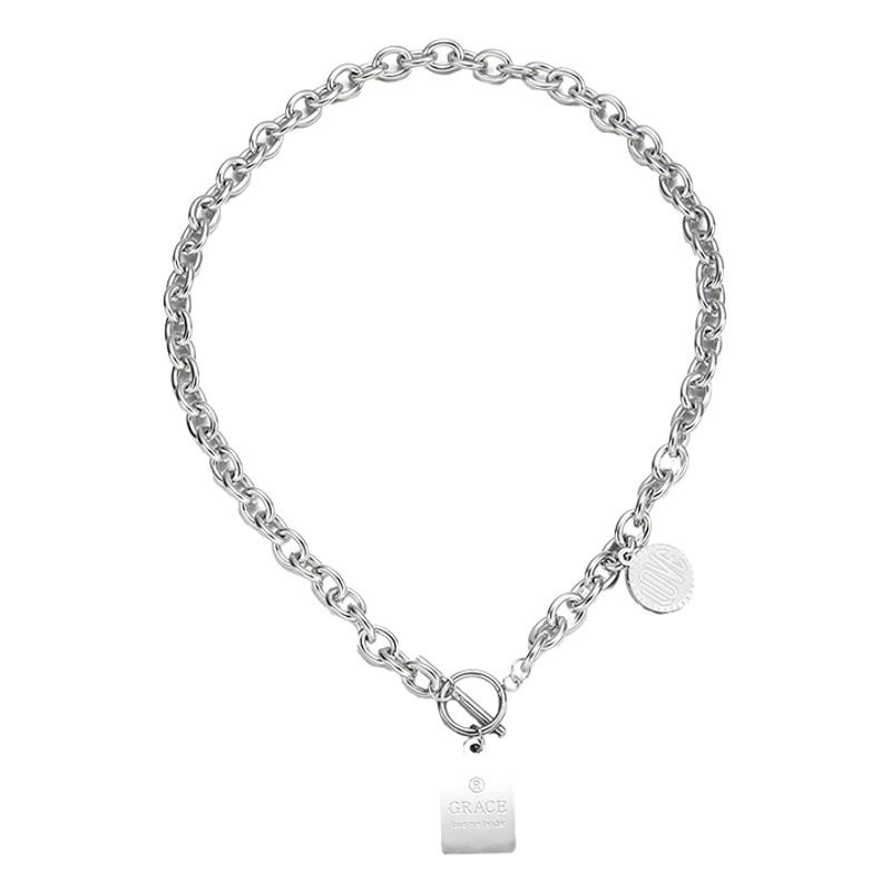 Hip Hop Necklace Zinc Alloy Twist Chain Unisex Ordinary two-piece set view 2