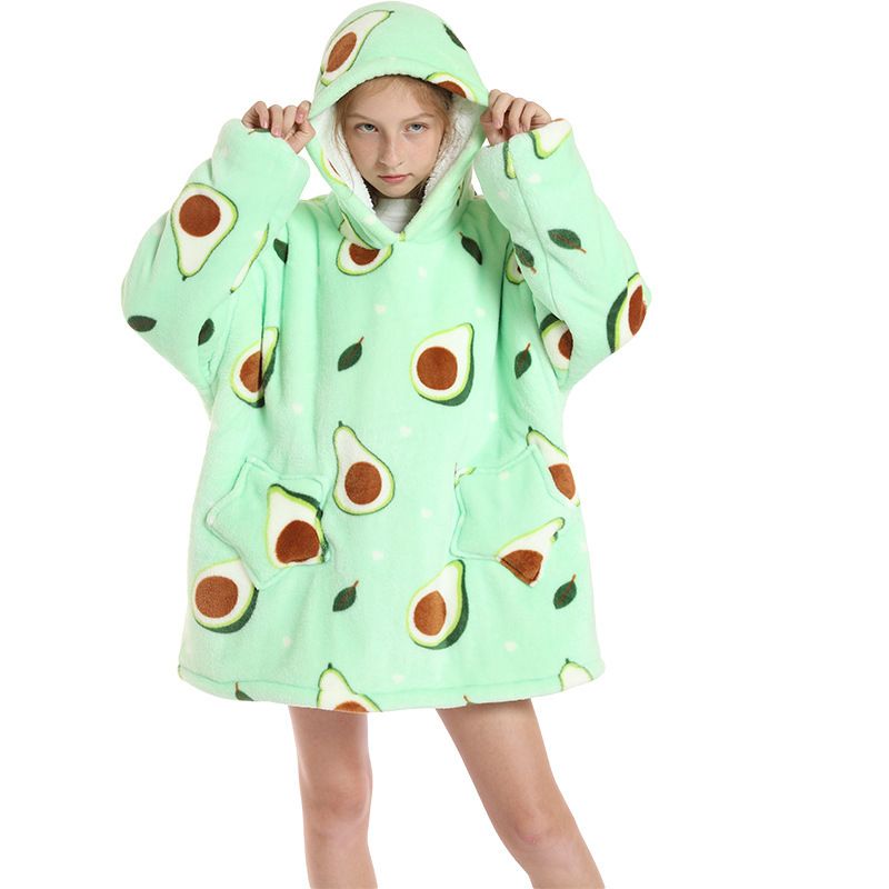 Childrens Cartoon Flannel Hooded Blanket Polyester Children's Winter Clothing view 4